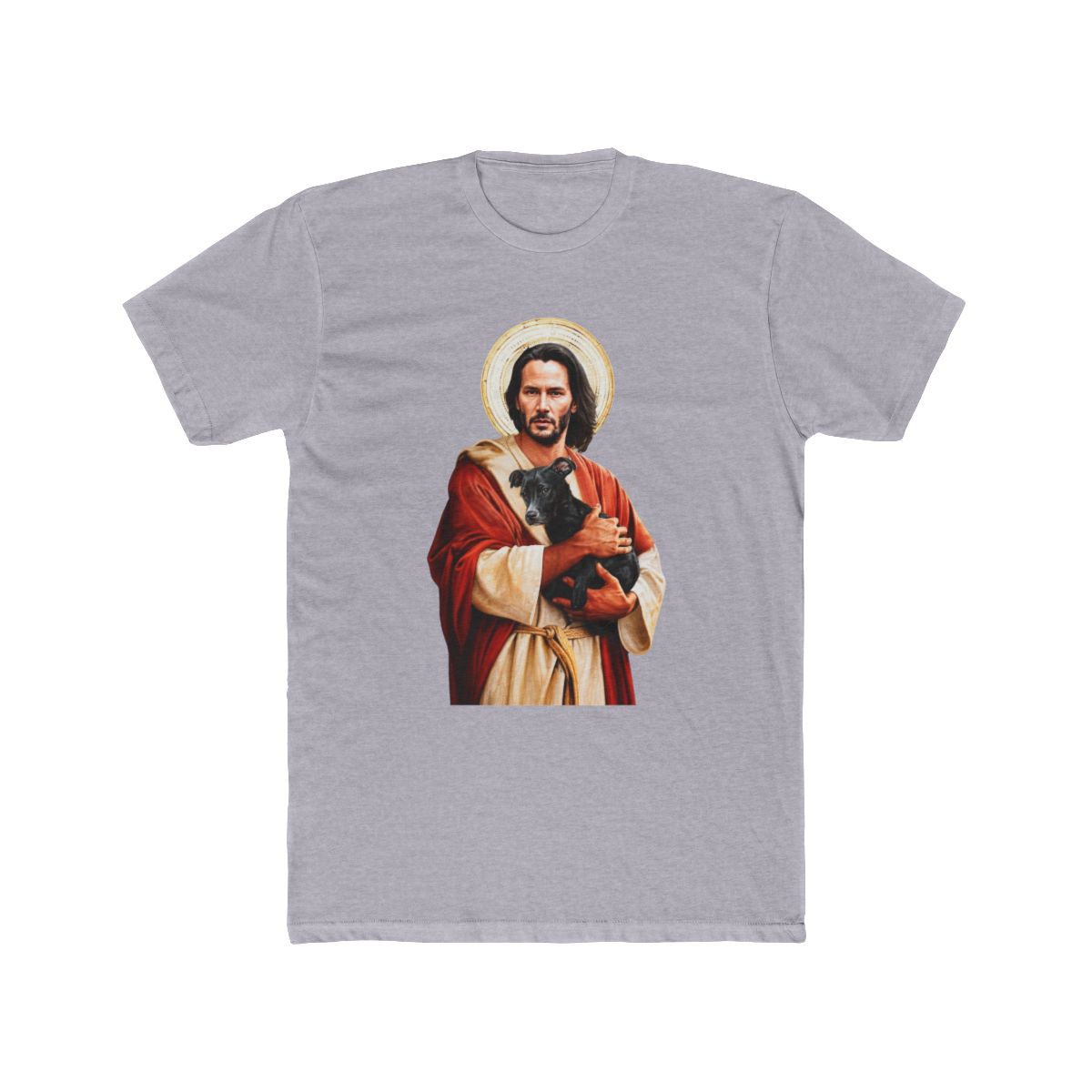 Keanu Reeves Jesus Hugs Puppy Women T Shirt 100% Cotton White M - alternate angle 4, merchandise